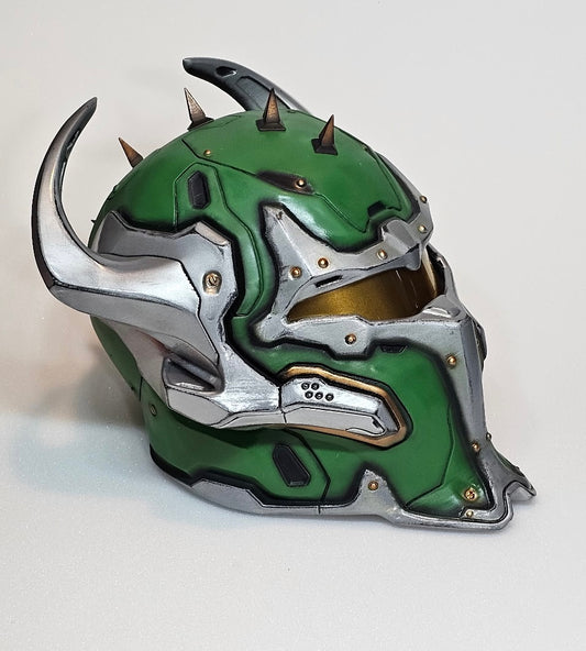 Doom Sentinel Helmet, designed by Galactic Armory. 
Cosplay, life-size, wearable helmet. 100% made by me, handpainted by me.