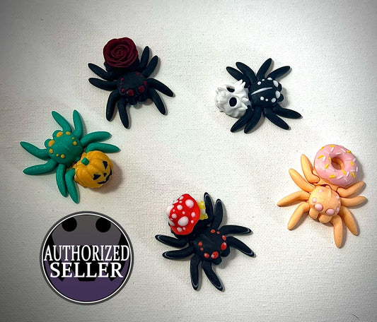 3d printed, multicolor Spiders, designed by Cinderwing