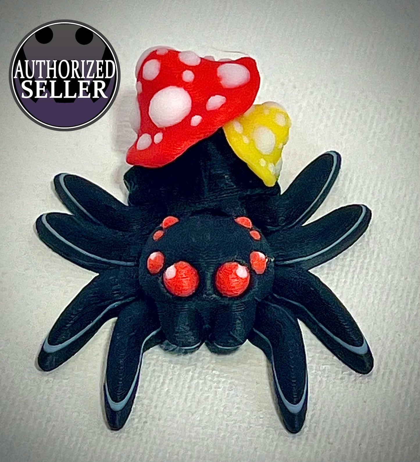 3d printed, multicolor Spiders, designed by Cinderwing