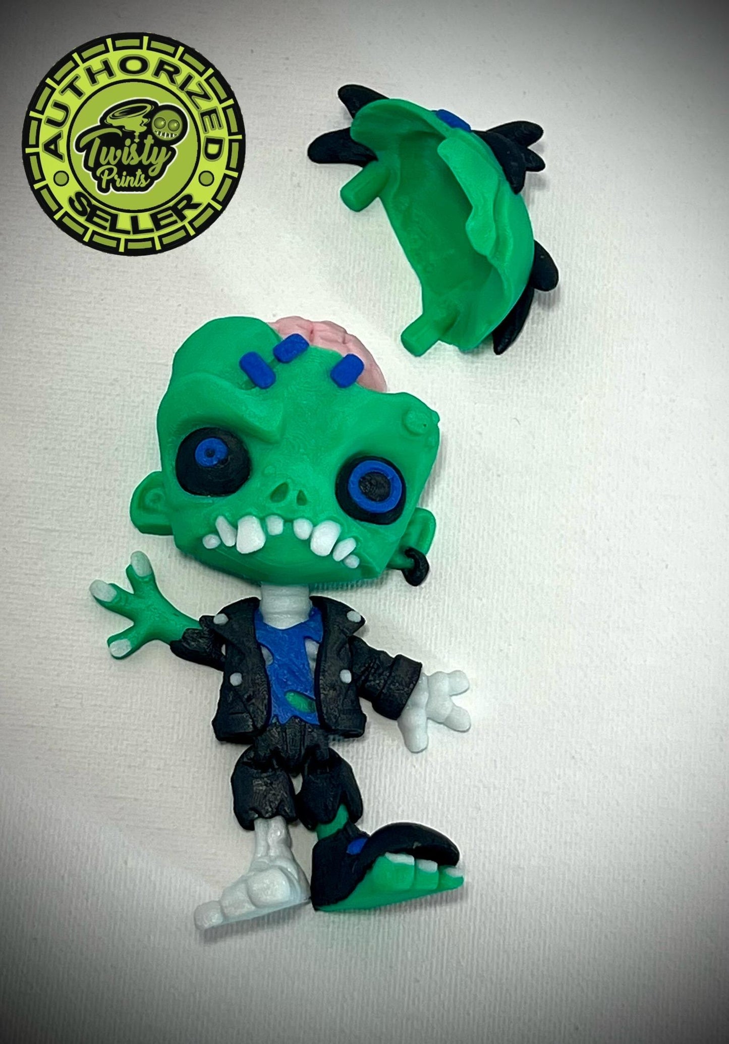 3d print, multicolor, Creepy Zombie, designed by Twisty Prints.