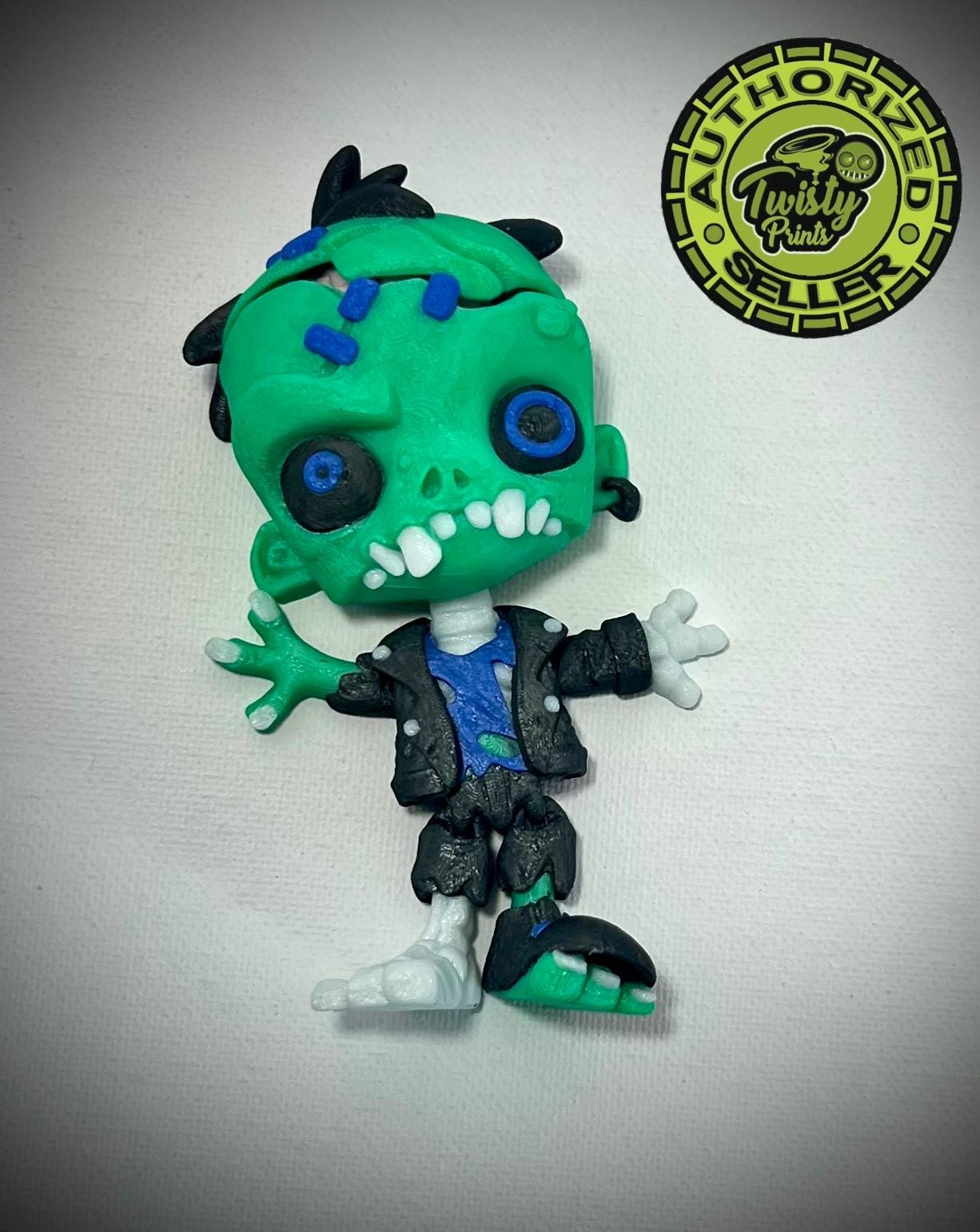 3d print, multicolor, Creepy Zombie, designed by Twisty Prints.