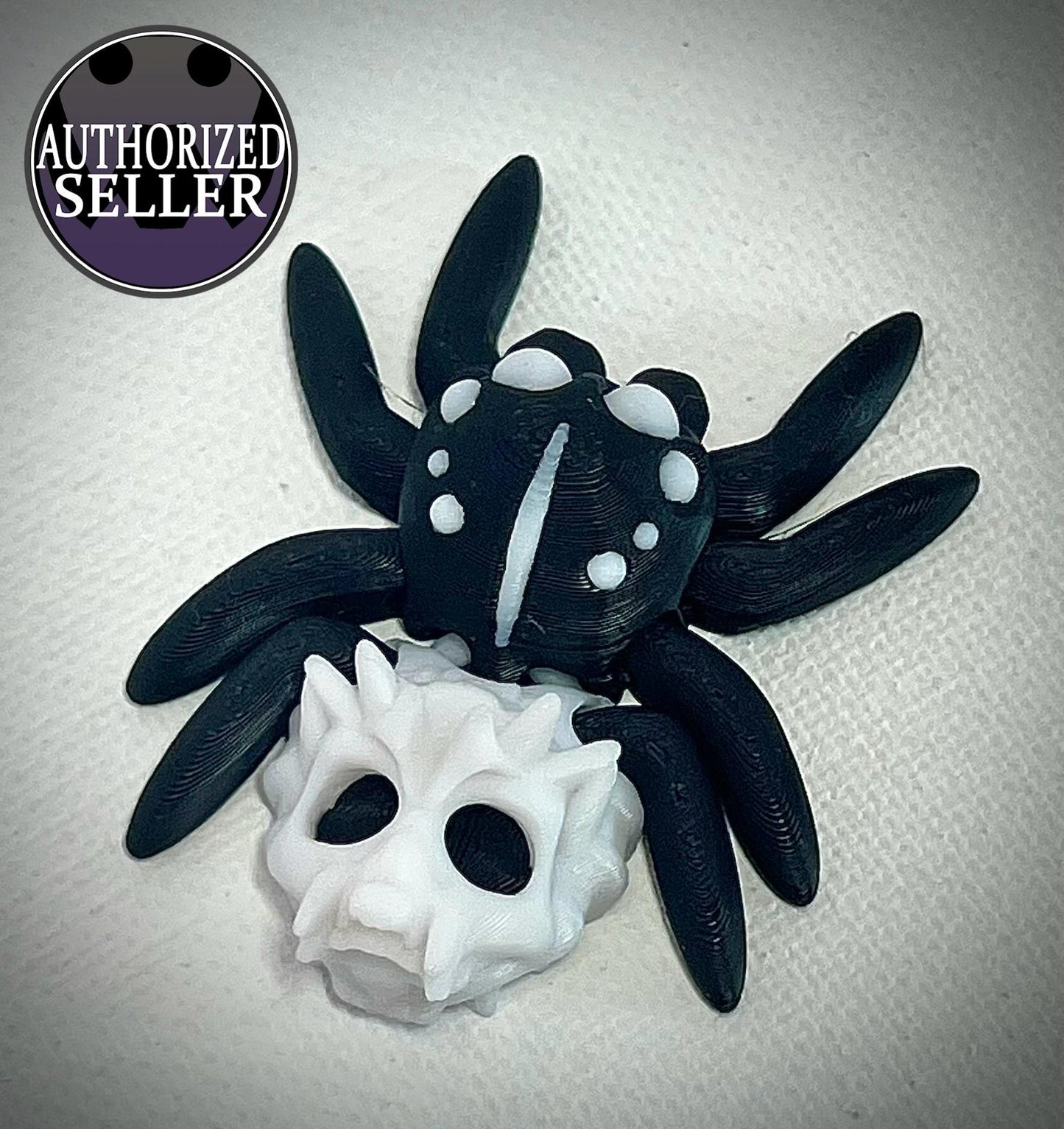 3d printed, multicolor Spiders, designed by Cinderwing