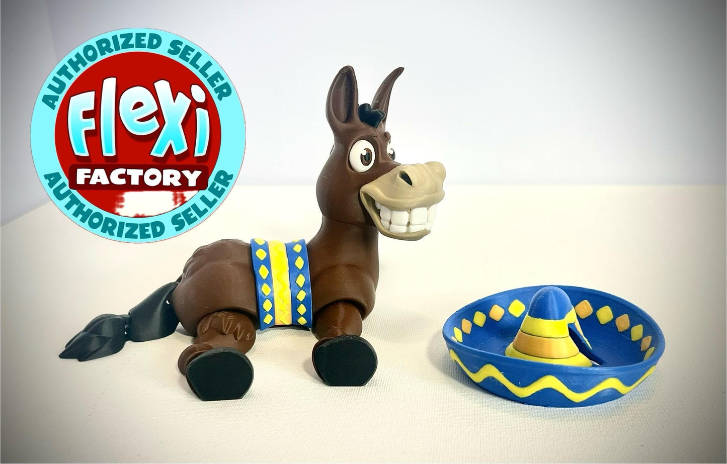 3d Print multicolor Donkey and accessories by FlexiFactory.