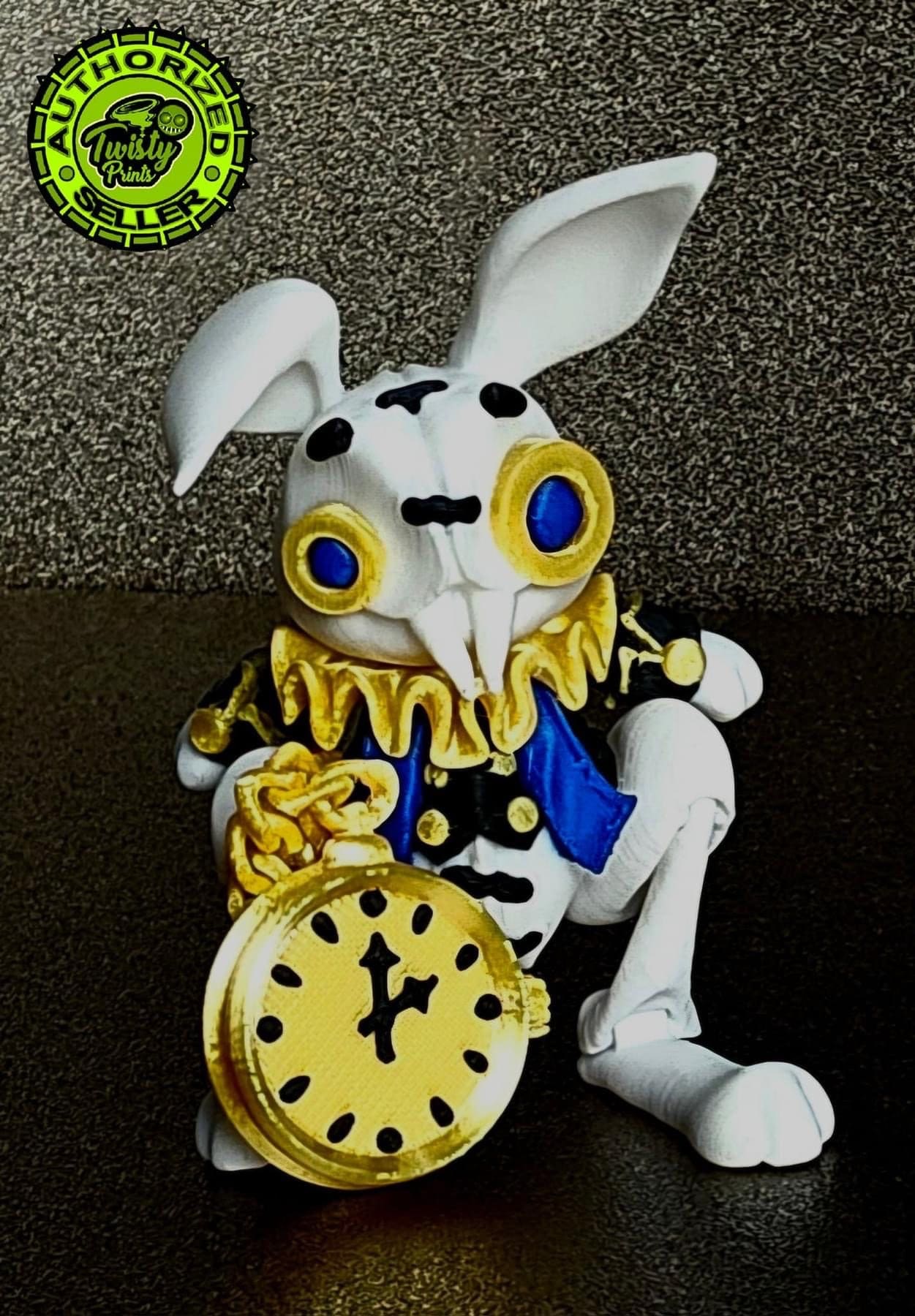 3d print, Multi-color White Rabbit, designed by Twisty Prints