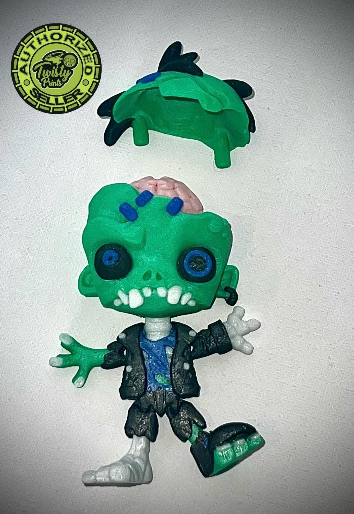 3d print, multicolor, Creepy Zombie, designed by Twisty Prints.