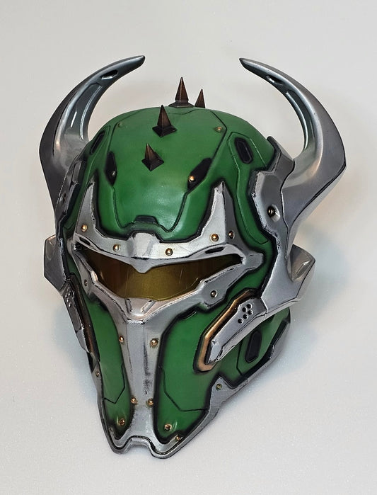 Doom Sentinel Helmet, designed by Galactic Armory. 
Cosplay, life-size, wearable helmet. 100% made by me, handpainted by me.