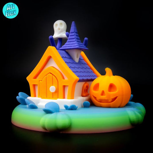 Halloween Hut with Ghost Friends Mini Diorama, designed by ArtFlex
