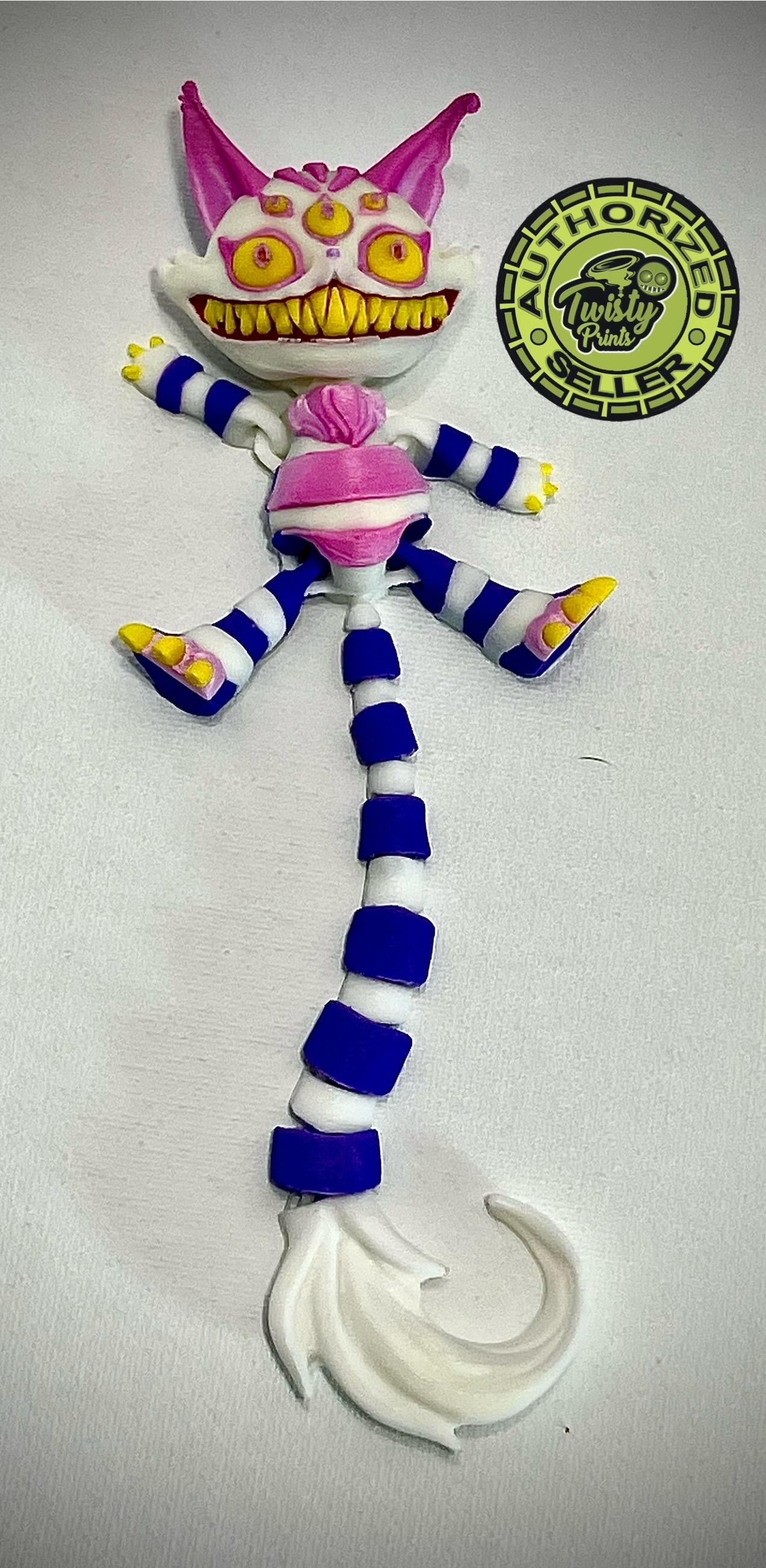 3d printed, multicolor, Articulated Creepy Cat designed by Twisty Prints