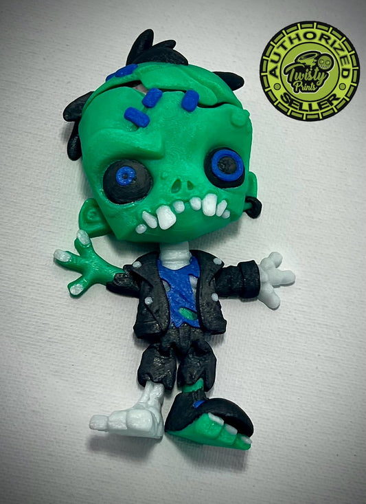 3d print, multicolor, Creepy Zombie, designed by Twisty Prints.