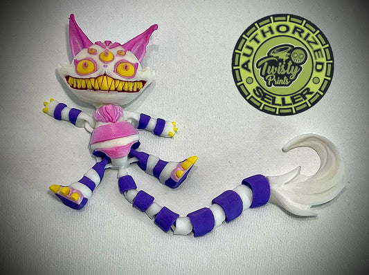 3d printed, multicolor, Articulated Creepy Cat designed by Twisty Prints